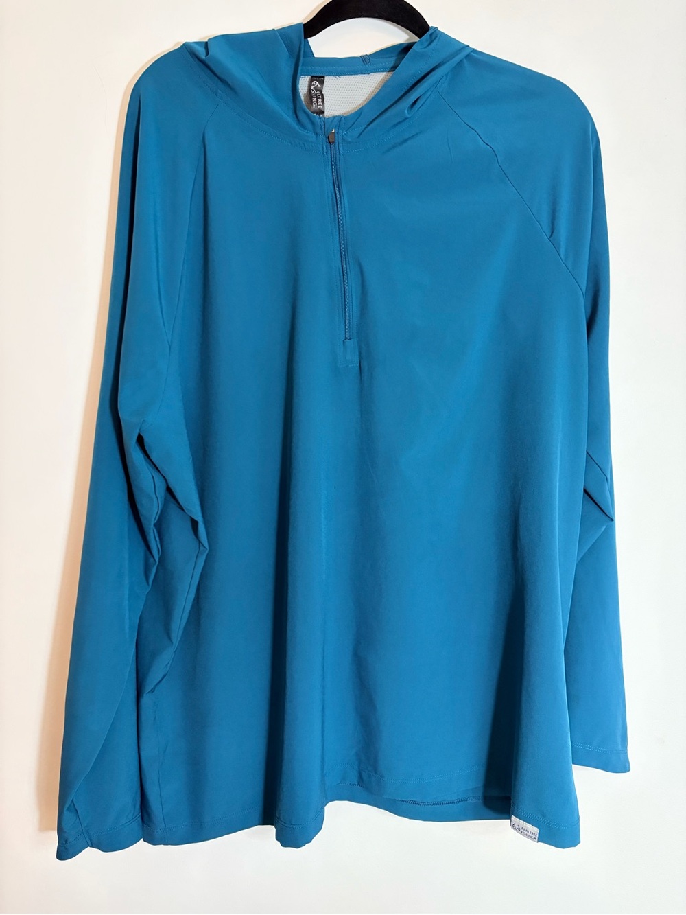 Realtree Fishing Teal Hooded Half-Zip Lightweight Breathable Pullover Men's XL